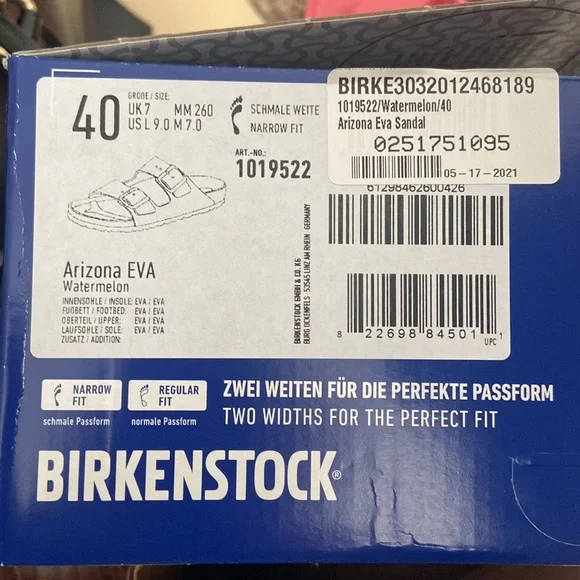 New- Birkenstock women Arizona essentials size 9 US color is Watermelon - Picture 2 of 4